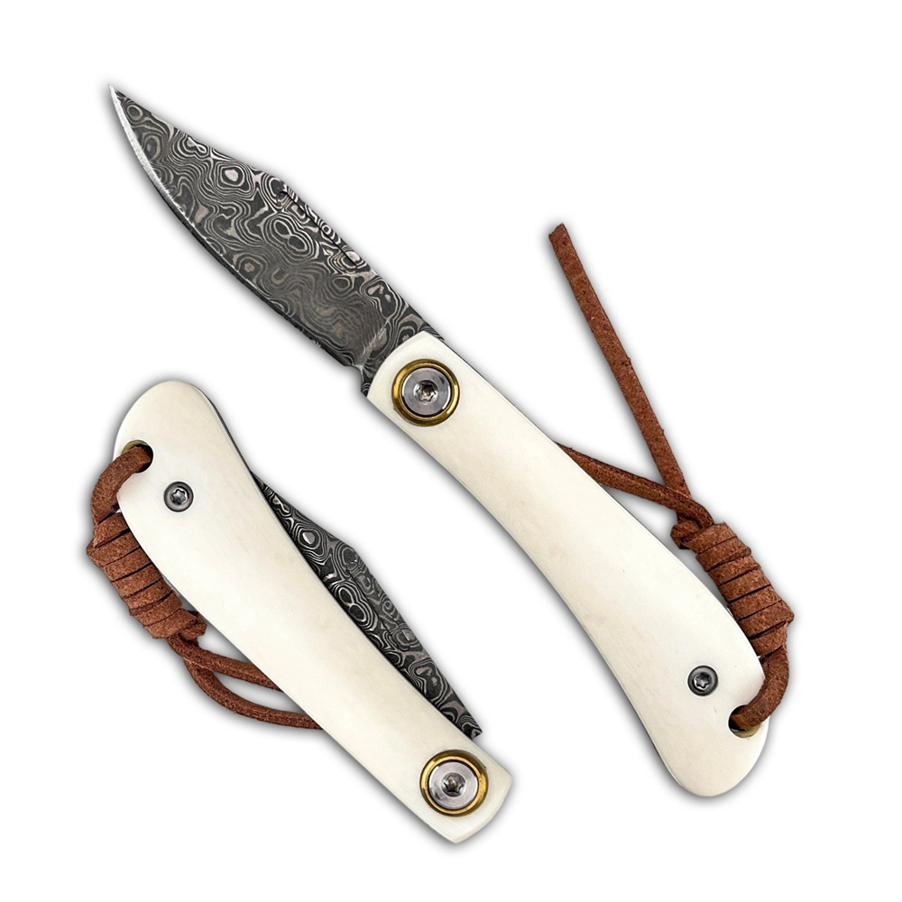 Vintage Collectible Knives - Kompakt Vintage Şam Çelikli Katlanır Cep