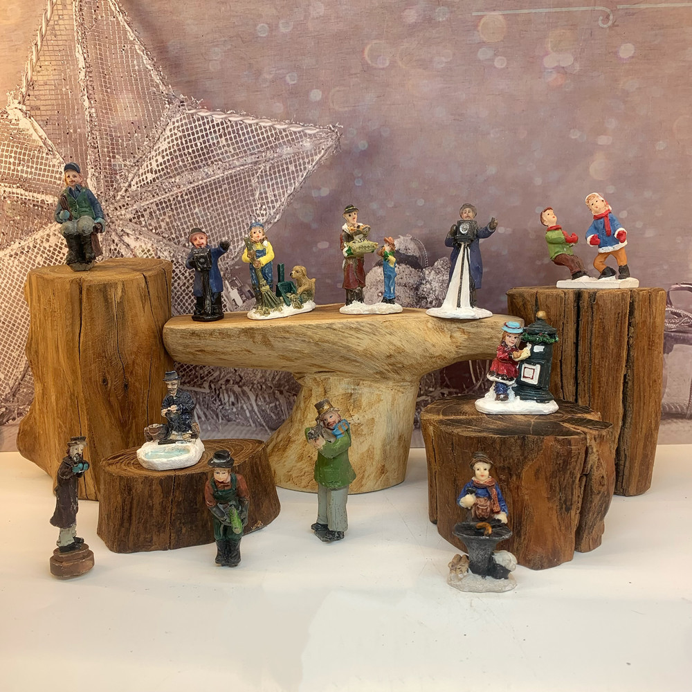 Vintage Collectible Ornaments - Vintage Viktorya Dönemi Kış Kasabası Mini