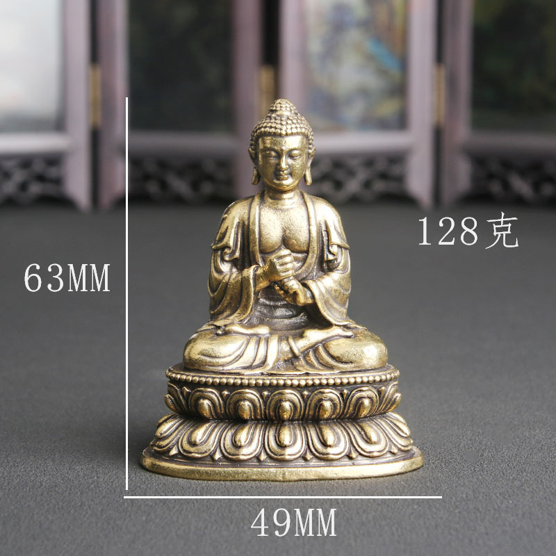 Vintage Collectible Ornaments - Vintage Saf Pirinç Vairocana Buda Heykeli