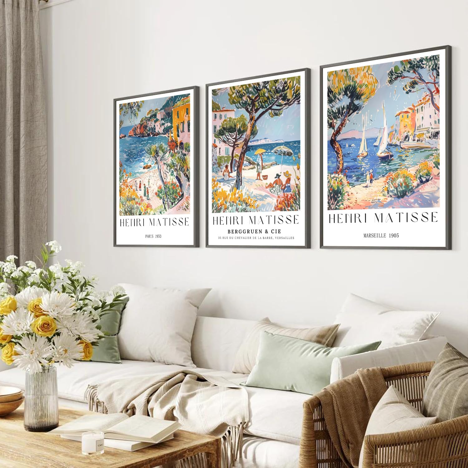 Vintage Collectible Posters - 3 Parça/Set Vintage Plaj Seyahat Duvar