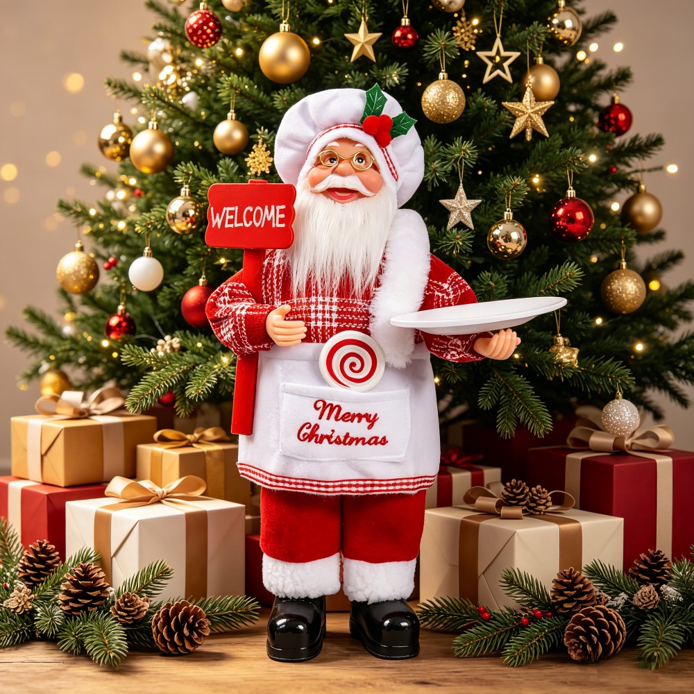 Vintage Collectible Santa - Noel aşçı temalı bir Noel Baba