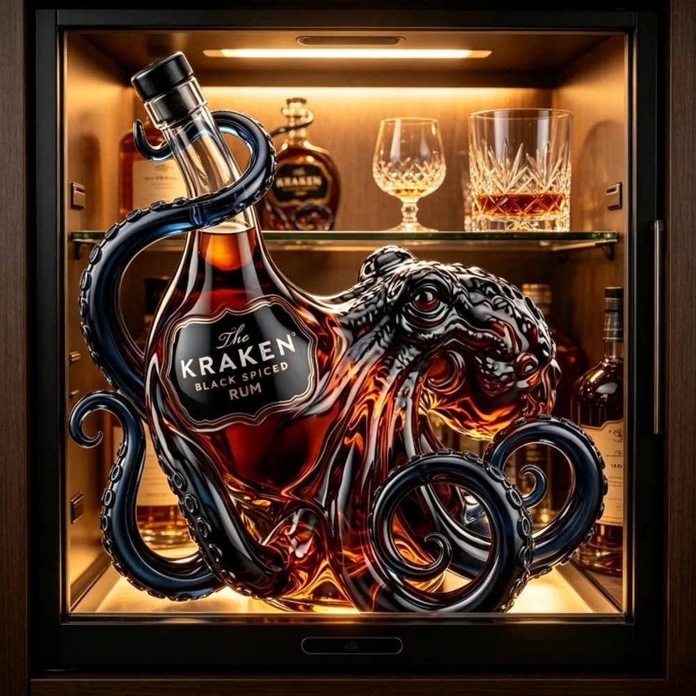 Vintage Kraken Ahtapot Rum Şiş - Vintage Collectible Posters incelemesi ve fiyatı