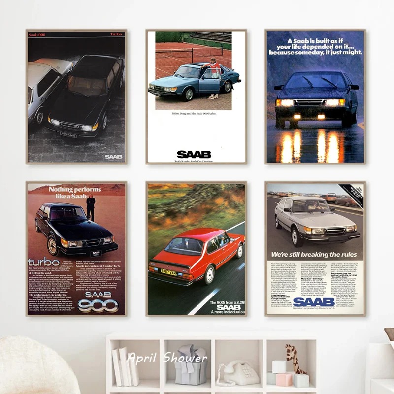 Klasik Vintage Saab 900 Turbo  - Vintage Collectible Posters incelemesi ve fiyatı