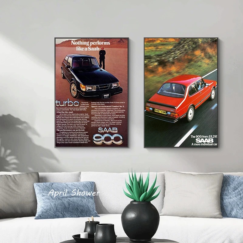 Klasik Vintage Saab 900 Turbo  - Vintage Collectible Posters incelemesi ve fiyatı