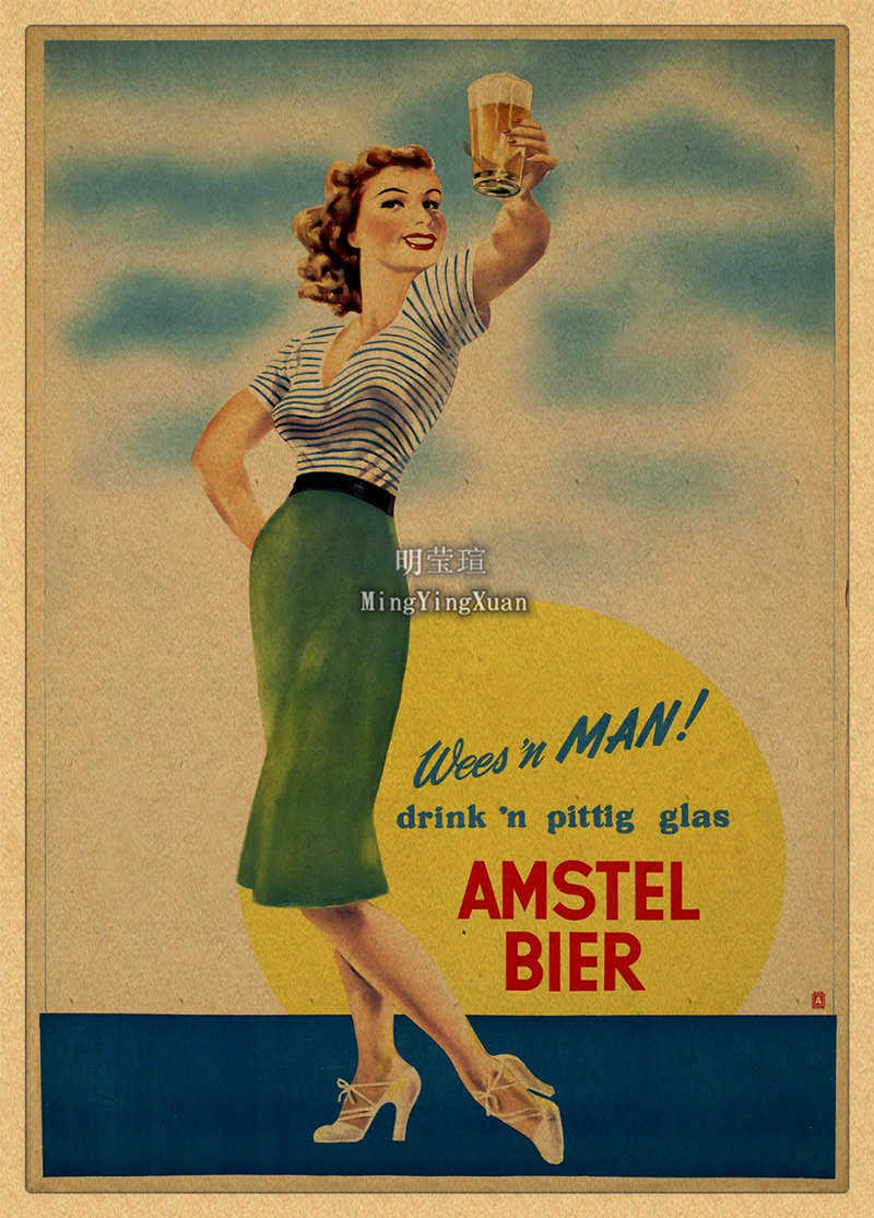 Vintage Bira Şarap İçecek Tabl - Vintage Collectible Posters incelemesi ve fiyatı